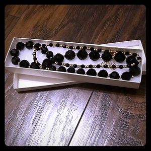 Gold & black geometric necklace